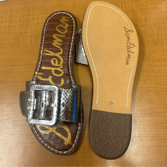 Sam Edelman Slide Sandals in Silver size 7.5 - Picture 3 of 3